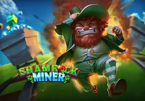 Shamrock Miner spel interface met kleurrijke grafische elementen